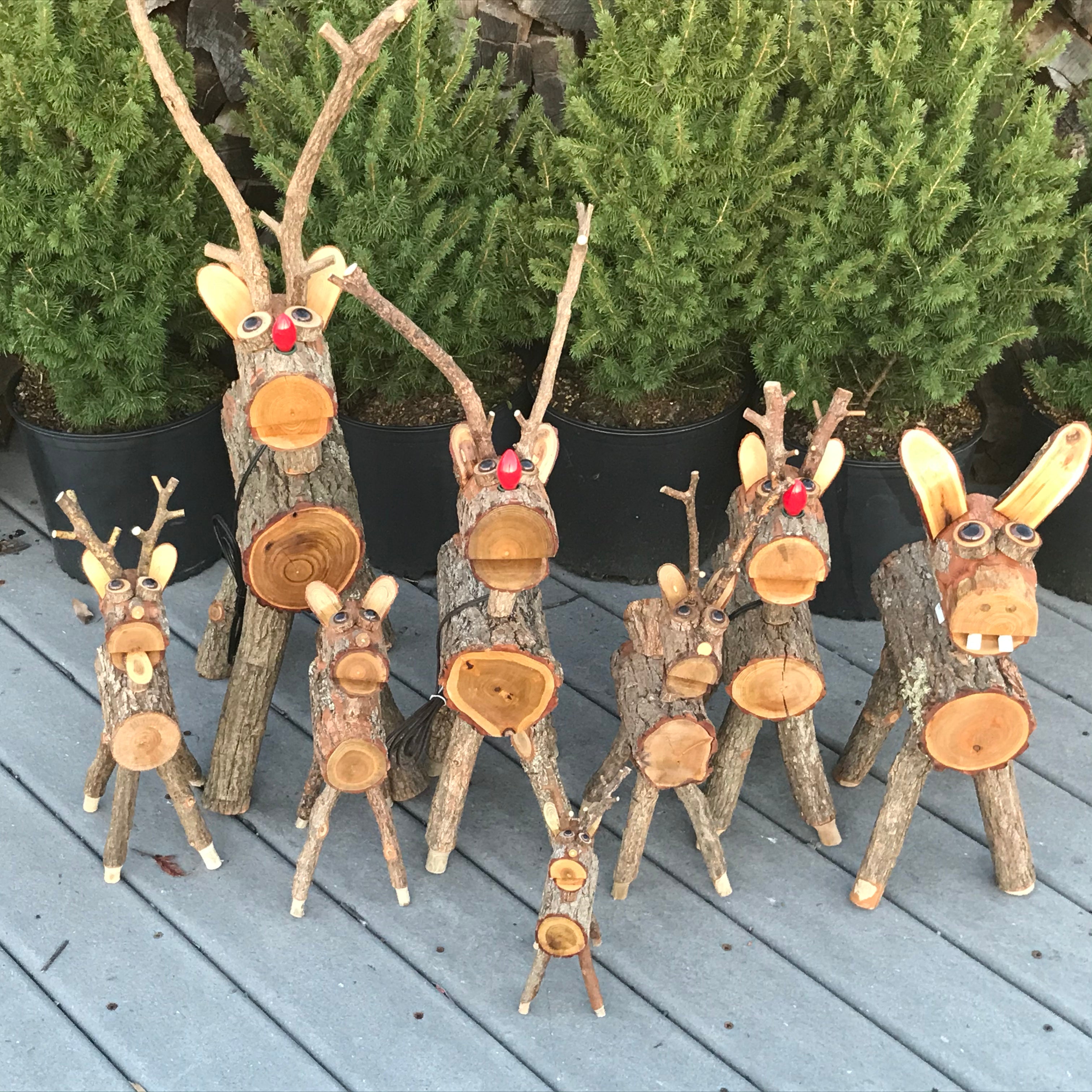 Handcrafted Wooden (Sassafras) Reindeer