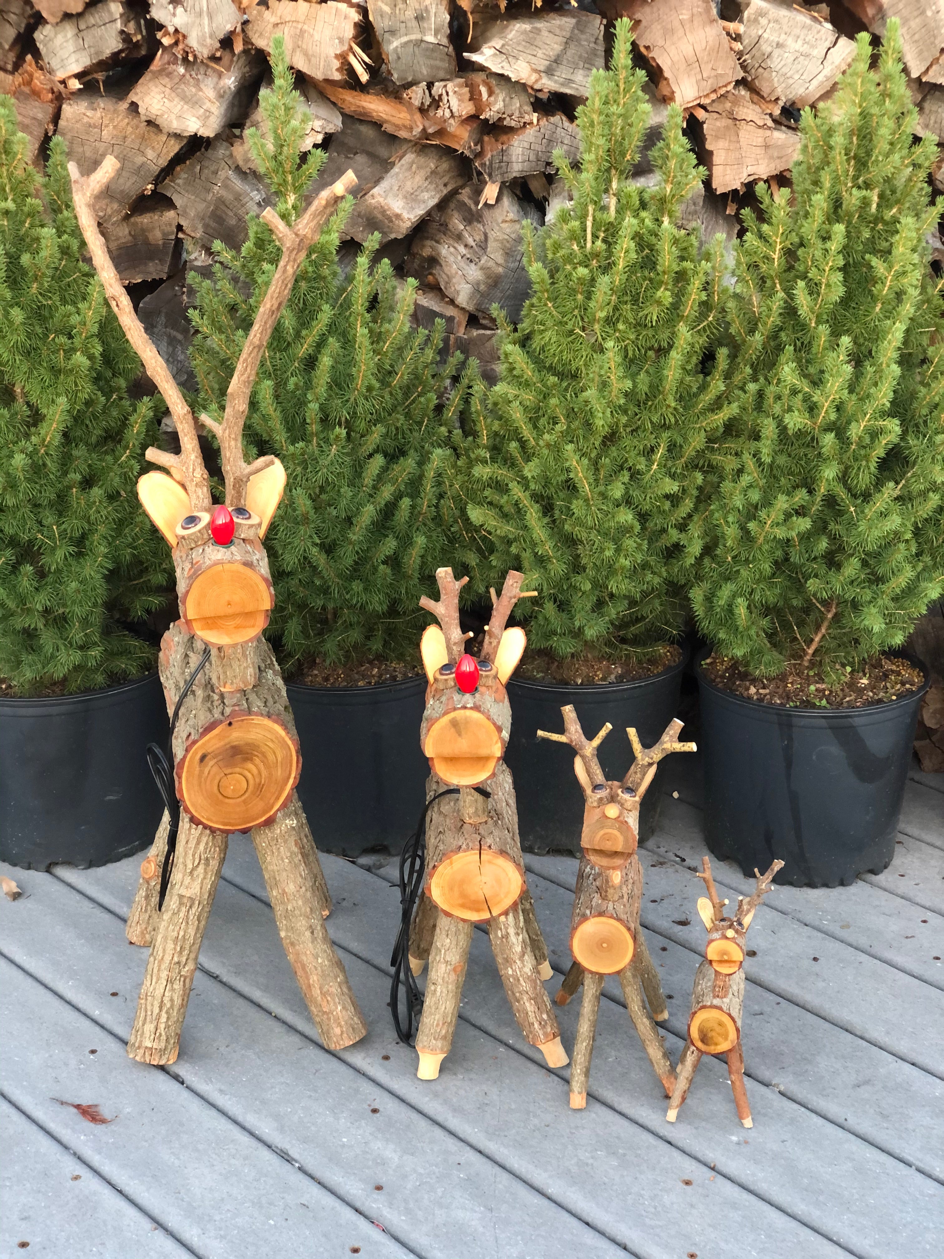 Handcrafted Wooden (Sassafras) Reindeer